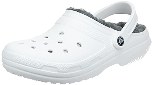 Crocs Unisex Erwachsene Classic Lined Clog Clog, White/Grey, 41/42 EU