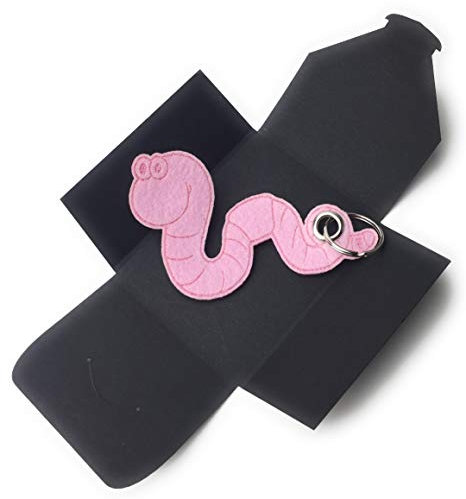Filz-Schlüsselanhänger Regenwurm (Rosa) als Geschenk - made in germany