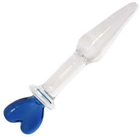 Bunny Heart Glass-Buttplug 14 cm : Anal Plug Butt Love Toy Dildo aus Glas mit Herz