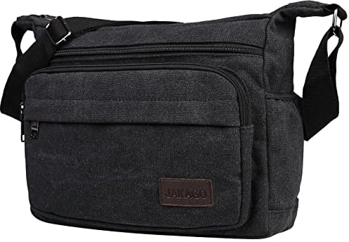 JAKAGO Umhängetasche Herren, Multi-Tasche Schultertaschen,Arbeitstaschen Herren & Damen,für Outdoor,Reisen,Arbeiten,täglicher Gebrauch (Schwarz)