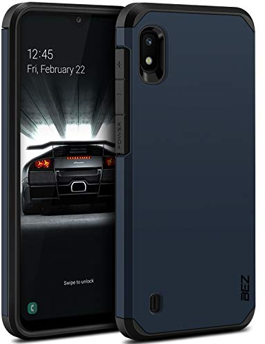 BEZ® Coque pour Samsung A10, Housse Etui pour Samsung Galaxy A10 Antichoc Survivor Shockproof Double Protection Double Ultra Resistante, Bleu foncé