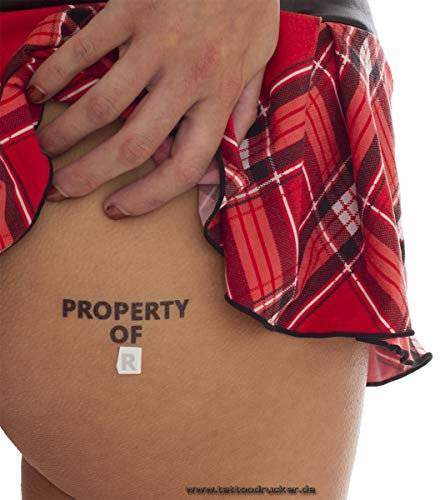 5x Poperty of individual name Card Tattoo in schwarz - Sexy Kinky Fetisch Tattoo (5)