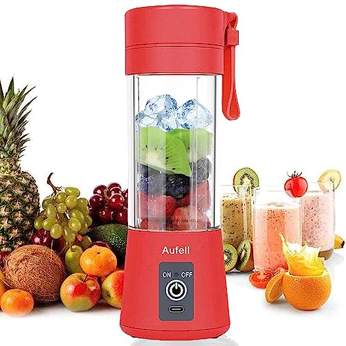 Portable Blender Mini Blenders Smoothies Shakes Juicer Cup USB Rechargeable Six Blades in 3D for Superb Mixing 380mL