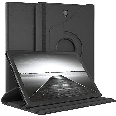 EAZY CASE - Tablet Hülle für Samsung Galaxy Tab S4 Schutzhülle 10.5 Zoll Smart Cover Tablet Case Rotationcase zum Aufstellen Klapphülle 360° drehbar mit Standfunktion Tasche Kunstleder Schwarz