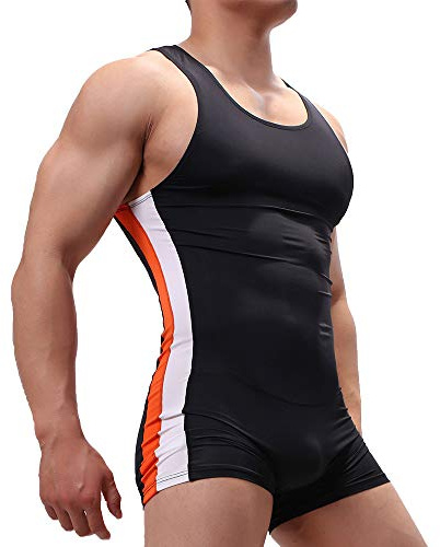 SPNSSTCR Herren Bodysuit Sport Fitnessstudio Athletic Supporters Unterhemden Boxer Wrestling Singlets Jumpsuits Leotard
