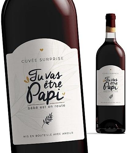 Manahia étiquette bouteille papi - Futurs grands-parents - Bébé est en route - Etiquette vin annonce naissance - futur papi - future mamie - annonce grossesse grand-père