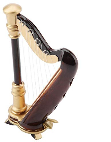 HERCHR Mini Harp Collectibles Holz Harfe Stand 4 Zoll kleine Harfe Modell Musikinstrument Ornament Geschenk Home Decoration