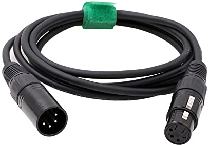 HangTon XLR 4 Pin Male Power Supply Extension Cable to XLR 4 Pin Female 2m for Camera Monitor Recorder Mixer