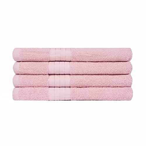 Brentfords 100% Cotton Extra Large Bathroom Towel Sheets - Premium Quality, Super Absorbent & Quick Drying Jumbo Towel - 90 x 150cm - Luxury Set of 4 – Blush Pink