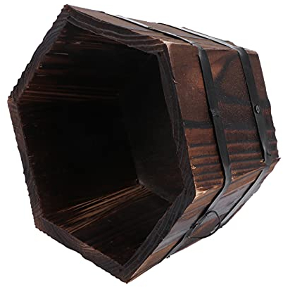 1stk Blumentopf Aus Holz Garten Primitive Pflanzer Holz Whisky-Eimer Rustikaler Blumeneimer Jahrgang Holzfass Topf Pflanzgefäß Für Weinfässer Eimer Pflanzer Gemüse Fenster