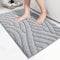 Color G Badezimmerteppich 40x60cm, Weich Mikrofaser Badematte Wasserabsorbierend, Hochflor Badteppich rutschfest Waschbar, Badvorleger Flauschig für Dusche Badezimmer Badewanne (Grau)