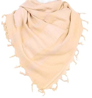 blntackle76 Großer Shemagh-Schal, arabischer Militär, taktischer Wüstenschal, Pali-Tuch 110 x 110 cm, 100% Baumwolle, für Männer und Frauen (khaki/coyote)