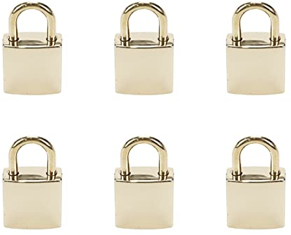 FarBoat 6 Stück 3,6 cm Mini-Vorhängeschloss mit Schlüsseln Sicherheitsschloss für Spind, Koffer, Gepäck, Schublade, Tagebuch, Werkzeugkasten, Schmuckkasten (Gold)