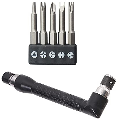 ZYWUOY L-förmiger Schraubenschlüssel, 90 Grad Schraubenschlüssel und 5 Stück 50 mm Spezial-Set Schraubendreher-Bit-Werkzeug