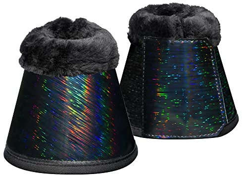 Start Neoprene Holo Pferdeglocken ohne Umdrehen Springglocken mit Klettverschluss, Hufglocken für Pferde, Ponys Warmblut, Kaltblut, Vollblut, 2er Set, Mehrfarbig (Holo, M)
