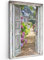 MuchoWow© Leinwandbild Klein 20x30 cm Mini Dekoration Wohnzimmer Bilder Aufhängen Wall Decoration Living Room Wohnungs Deko Moderne Fensterblick - Hortensie - Blumen