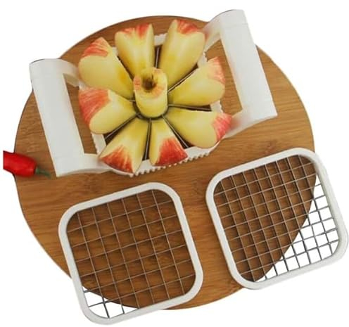 BML 3 in 1 Multi Chopper Replaceable Stainless Steel Kitchen Tool | Multifunctional Food Dicer with Non-Slip Handle Ultra-Sharp Blade Cutter for Cutting and Chopping Vegetable & Fruits
