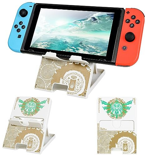 DLseego Support Compatible avec Switch/Switch OLED/Switch Lite,Pliable Support Switch Compact Design Réglable Support de Jeu pour Switch Console-Blanc