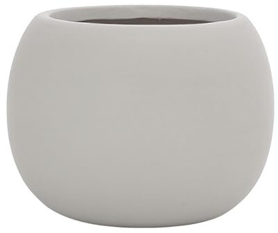 ESTINTENG Style nordique, simple, coloré, pot en céramique respirant, pot succulent, plante verte, boule ronde, pot de fleurs d'intérieur - Pot de fleurs en terre - Gris clair - Taille M