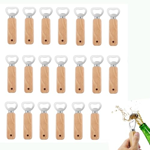 Décapsuleur personnalisé en bois et acier inoxydable - Cadeau pour homme, papa, grand-père, fête des pères, Noël, fête, anniversaire