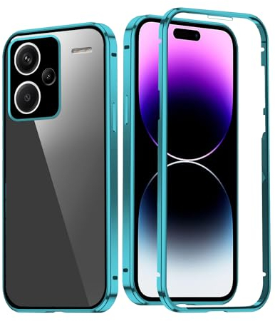 Compatible con carcasa Redmi Note 13 Pro Plus cristal transparente, funda Xiaomi Redmi Note 13 Pro Plus con cristal templado, protección de pantalla a prueba de golpes, carcasa de teléfono integral