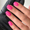 Faux Ongles Court MouyouGlow,Carré Neon Rose Foncé Clair Unicolore Glossy Press on Nails avec Colle à Ongles,Rose Pink Color Brillant Acryl Fake Nails