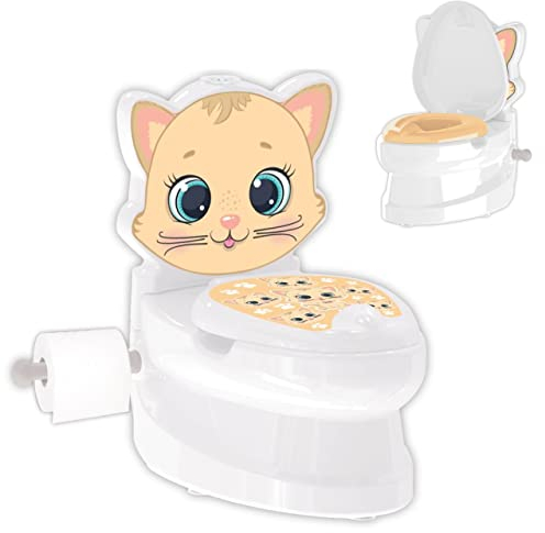 Pilsan Pot Kitty 07563 Support papier toilette, réservoir de lumière musicale, coloris:blanc