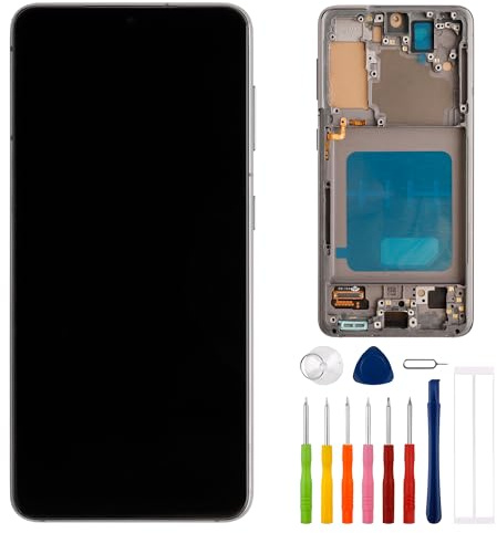 E-YIIVIIL Écran TFT de Remplacement Compatible avec Samsung Galaxy S21 5G SM-G991B SM-G991U 6,2 Écran Tactile LCD avec Outils, Empreintes digitales Non Prises en Charge (avec Cadre)