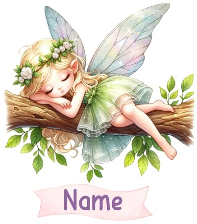GRAZDesign Wandtattoo Fee mit Name personalisiert Kinderzimmer Mädchen, Feen Welt Wandaufkleber - 65x57cm