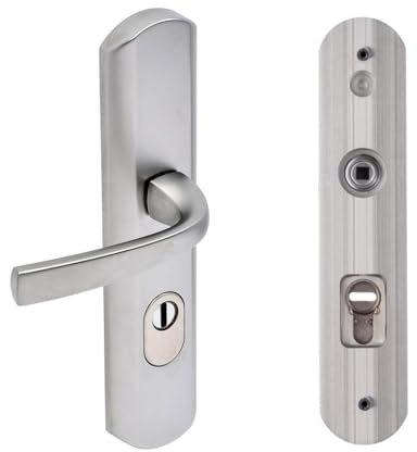 Vachette Poignée de Porte Palière blindée MUZE Noire Onyx 195 mm
