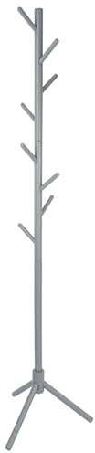 Harbour Housewares Grey Wooden Coat Rack Stand with 8 Hooks - Hall Tree Entryway Storage Floor Freestanding Coat Stand for Clothes, Jackets, Bags, Hats