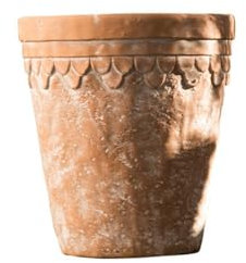 ESTINTENG Pot de fleurs vintage en céramique rouge décoratif peint pour culture du sol européen - Argile rouge - Moyen