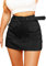 TZLDN Mini Hosenrock Damen Kurze Sommer Festival Cargo Rock mit Taschen Hose Sexy Y2k A-Linie Minirock Jeansrock Skirt Femboy Wickelrock Skort #1 Schwarz M