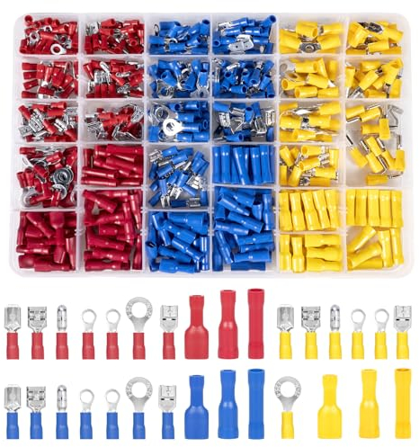 Set di 480 capicorda elettrici,30 tipi connettori capicorda, capicorda per auto cavi