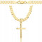 Amor Luxury goldkette herren mit kreuz 585, Kette Herren 925/585 - kreuz kette herren gold 585 massiv - 5 mm, Kreuz Kette 50 cm - Goldkette Kreuzkette - Halskette Herren Panzerung