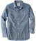 Dubinik® Chambray Shirt Men Long Sleeve Cotton Work Shirts with 2 Pockets Casual Button Down Denim Blue