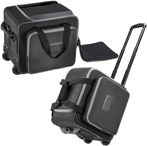 Aleemin Speaker Bag with Wheels Compatible with Bose S1 Pro / S1 Pro+ / Partybox Encore Essential 2, Rolling Speaker Carrying Case Soft Padded with Multi-pocket & Fix Strap (14.2 * 9.5 * 13in)