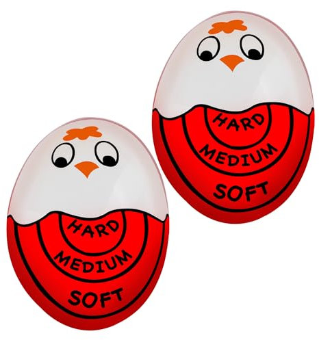 Eggssentials Pack of 2 Red Egg Timer That Goes in Water – Egg Timer for Hard Boiled Eggs and Soft Boiled Eggs, Red Color Fades for Accurate Doneness.