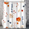 Lerores Duschvorhang 180x200 cm Orange & Navy Blume,Beschwerter Saum Antischimmel,Wasserabweisend, Waschbar Polyester Badevorhänge mit 12 Ösen und Duschvorhangringe für Badezimmer,Badewanne