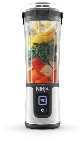 Ninja Blast Portable Blender, Cordless, 18oz. Vessel, Personal Blender for Shakes & Smoothies, BPA Free, Leakproof Lid & Sip Spout, USB-C Rechargeable, Dishwasher Safe Parts, White Glitter, BC152GL