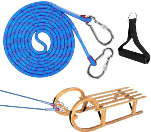 Schlittenseil, Robustes Schlittenseil Mit Karabiner, 4 M Langes Schlittenschleppseil Mit Rutschfestem Griff, Multifunktionales Zugseil Für Schlitten, Dreiräder, Buggys Und Schlauchboote