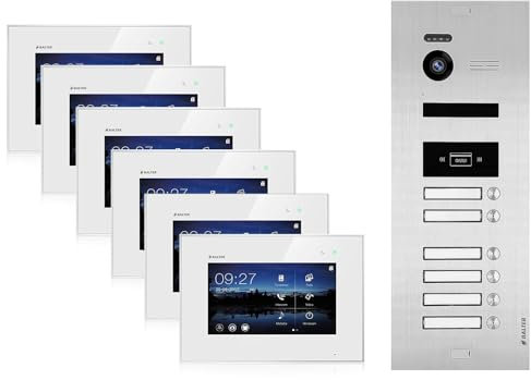 SCHUTZER Balter EVO 2-Draht Bus Video Türsprechanlage Komplettsystem mit 150° Weitwinkelkamera, 7 Touchscreen-Monitor