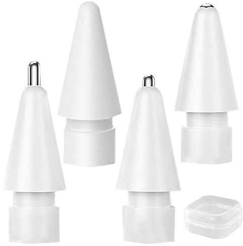 WOLMIK Pointe pour Apple Pencil – 4 embouts améliorés pour Apple Pencil, mélange de pointes de crayon de rechange pour Apple Pencil 2e/1ère génération/USB-C/Pencil Pro