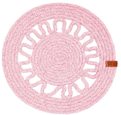AMBITION Platzdeckchen Boho rund 35 cm Teller Untersetzer aus Baumwollseil runde Tischmatte Deko Matte