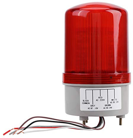 Bright Red LED Emergency Warning Light Beacon Lamp AC220V, High-Performance Rotating Light for Workshop and Construction Site Use, Durable and Stable, Premium Quality Material