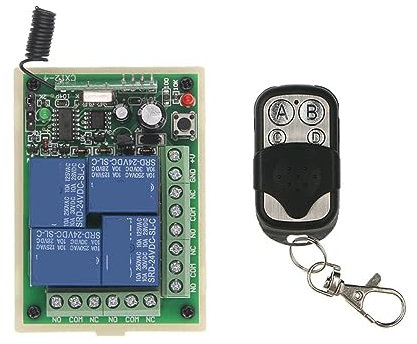 Ouvre-porte automatique Commutateur de télécommande DC12V 24V 4CH contrôleur utilisé for le klaxon de lampe de tige de poussée de moteur et d'autres équipements Fonctionnement à distance pratique(1,43