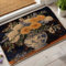 Fußmatte mit Blumenmuster, gelbe Chrysanthemen, für Außen- und Inneneingang, Vintage-Dekor, Gummi, wasserdicht, rutschfest, staubabsorbierend, leicht zu reinigen, 73 x 43 cm
