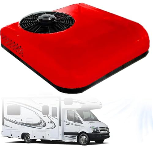 Climatiseur De Toit Pour Camping-Car, Climatiseur Portable à Courant Continu Pour Voiture, Unité De Climatisation SéParéE De Stationnement 12V/24V Pour Camions, Fourgonnettes, Camping-Cars,White-24V