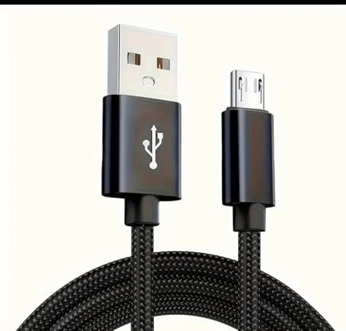 LockMingle Braided Micro USB Data Charger Cable for Samsung, HTC, Nokia, Sony, Kindle, PS4, Speaker, Power bank (Black 1M)