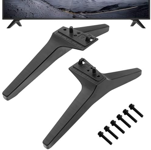 Juego De 2 Patas para LG TV Mueble, Patas De Muebles De TV Base De Soporte para LG Tvs 49 59 55 Y 60 Pulgadas Soporte De Reemplazo para Televisores con Tornillos Negros (60 65 Pulgadas)